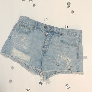 Distressed jean shorts, American Eagle